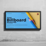 Rectangle Street Billboard Mockup for Advertisement on a Wall