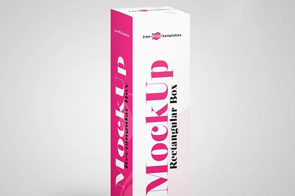Rectangular Box Mockup with Three Visible Side