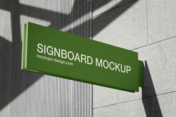Rectangular Signboard Mockup