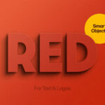 Red 3D Text Effect