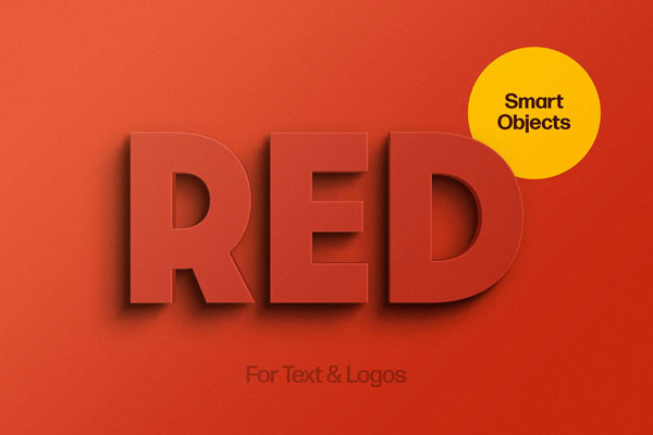 Red 3D Text Effect