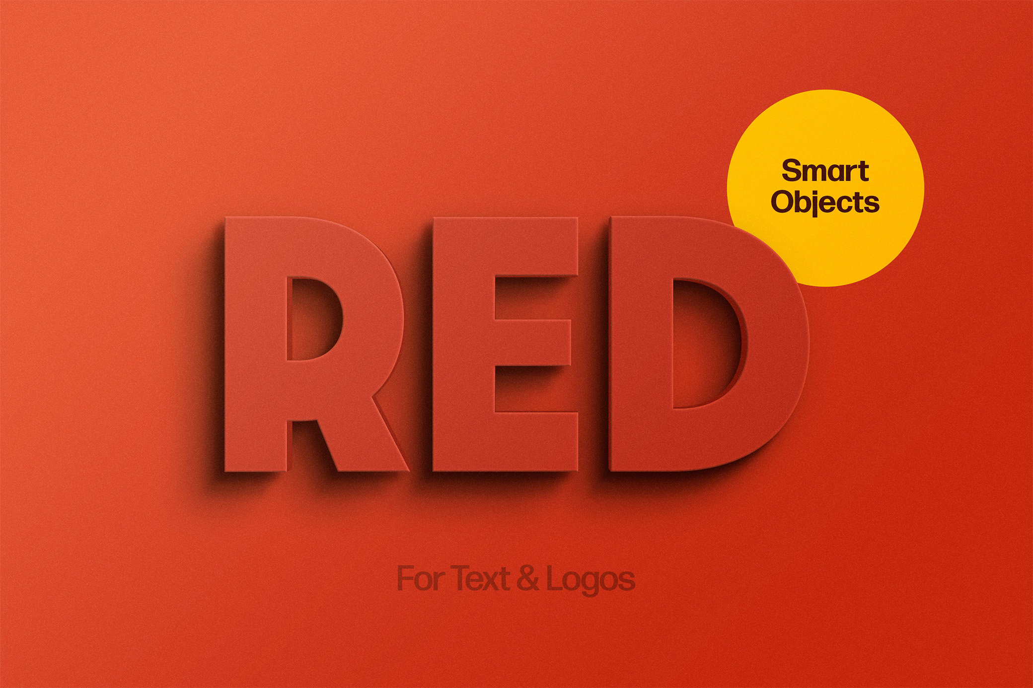 Red 3D Text Effect FREE PSD