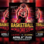 Red, Black Basketball Playoff Flyer Template