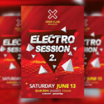 Red, Geometric Night Party Flyer Template
