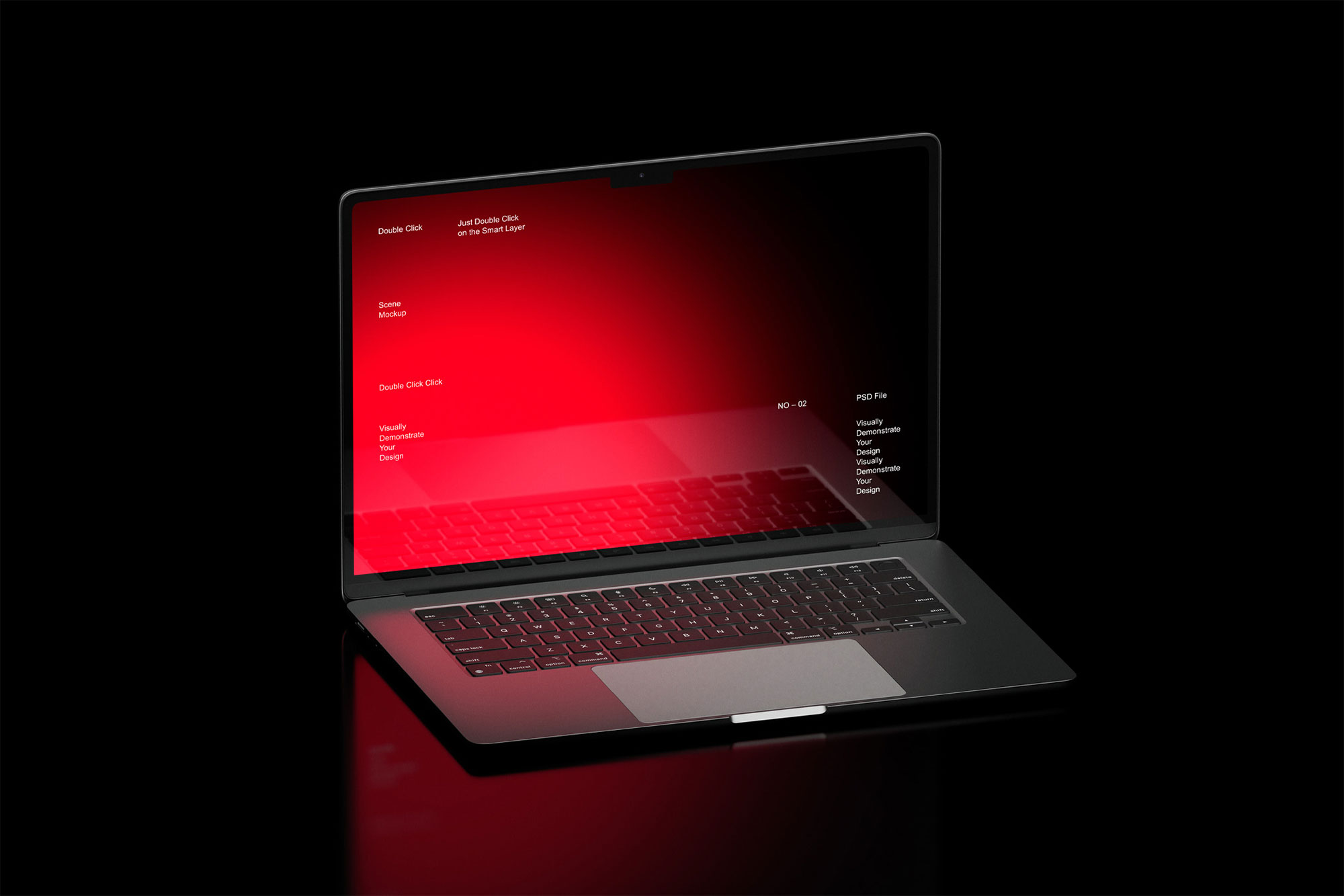 Free Red MacBook Air Mockup PSD Template