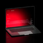 Red MacBook Air Mockup