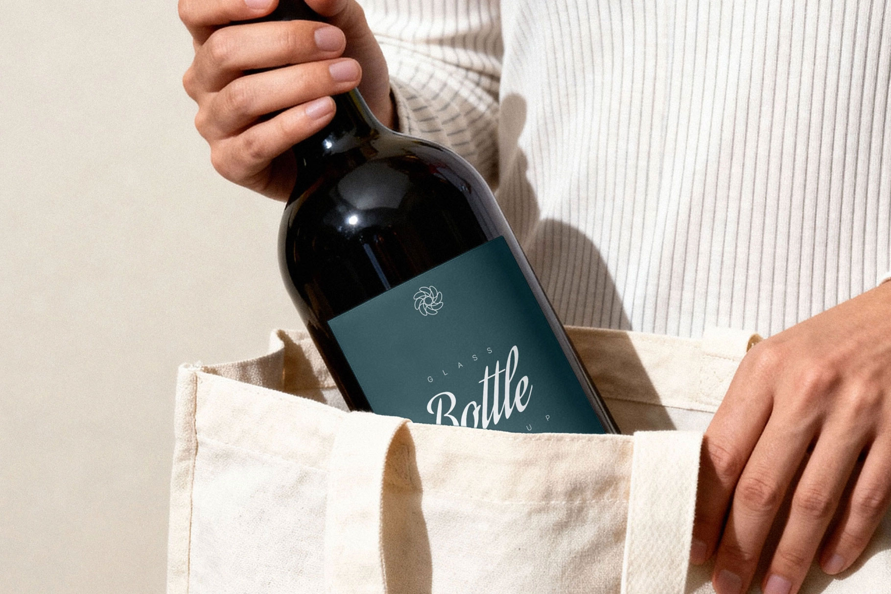 Free Red Wine Bottle Mockup PSD Template