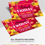Red, Yellow, Geometric Black Friday Flyer Template