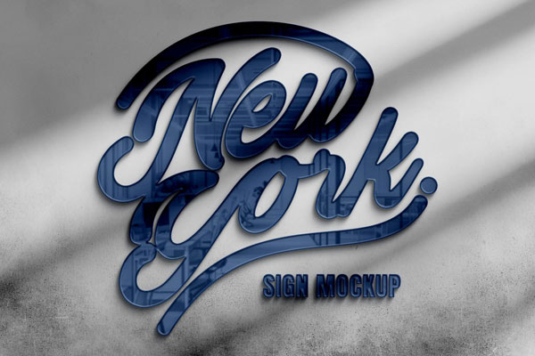 Reflection Glass Sign Mockup