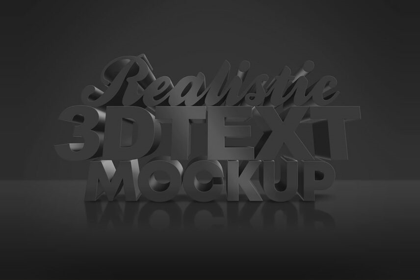 Reflective Blocky Dark 3D Text Effect