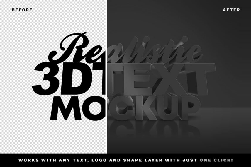 Reflective Blocky Dark 3D Text Effect