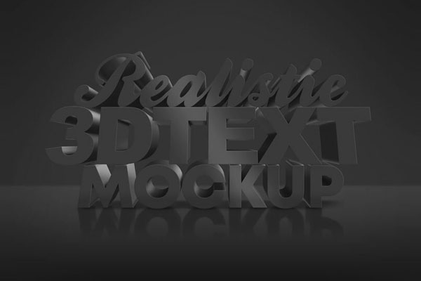 Reflective Blocky Dark 3D Text Effect