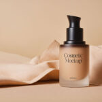 Cosmetic Bottle Mockup with Fabric