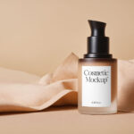 Cosmetic Bottle Mockup with Fabric
