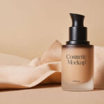 Cosmetic Bottle Mockup with Fabric