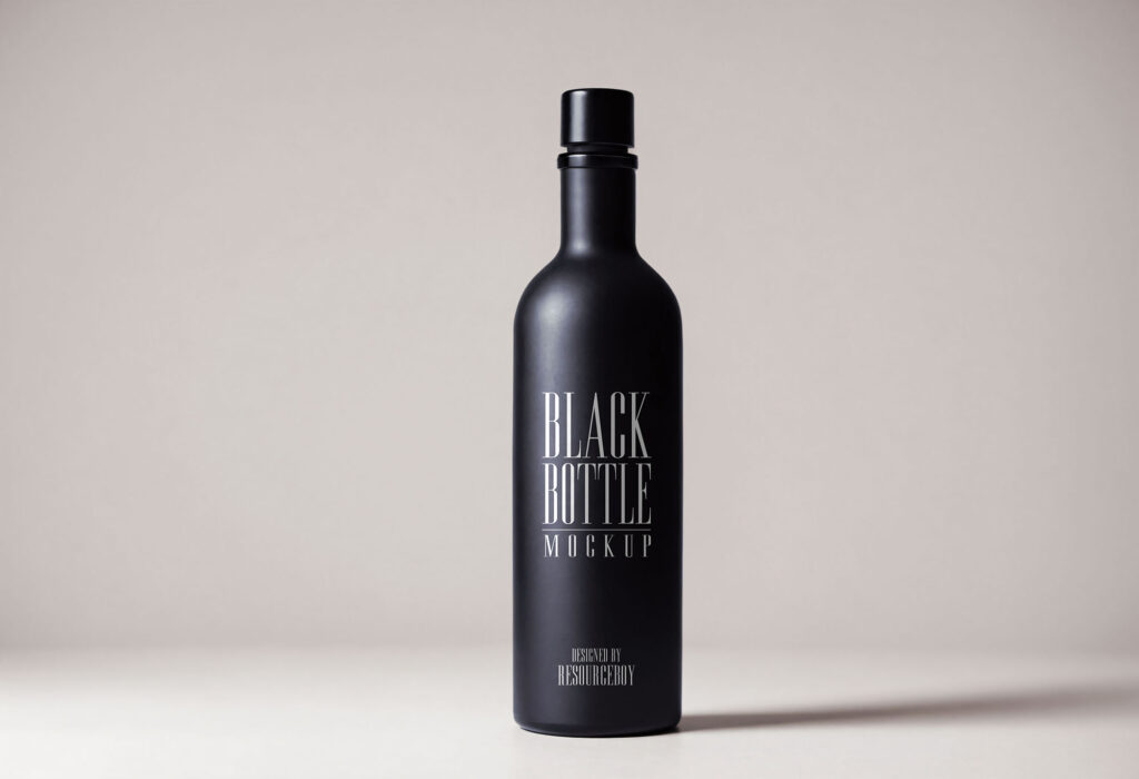 Matte Black Bottle Mockup