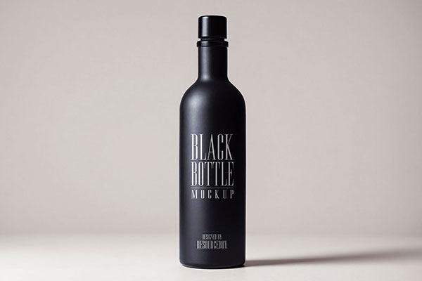 Matte Black Bottle Mockup