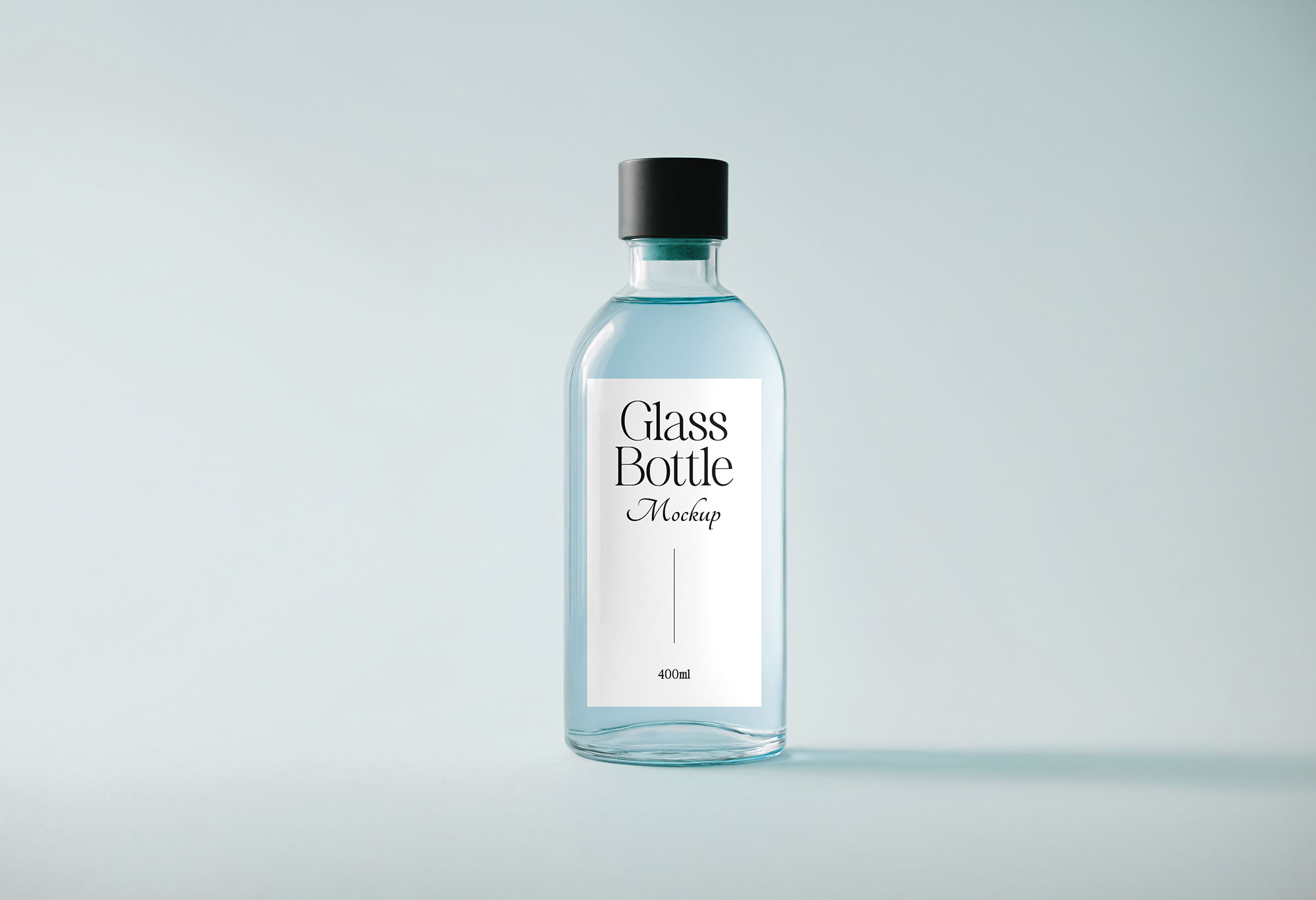 Free Minimal Glass Bottle Mockups PSD Template