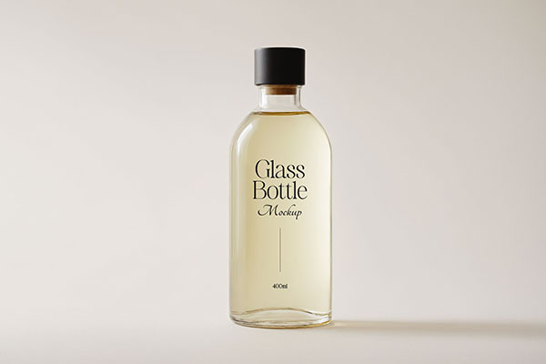Minimal Glass Bottle Mockup