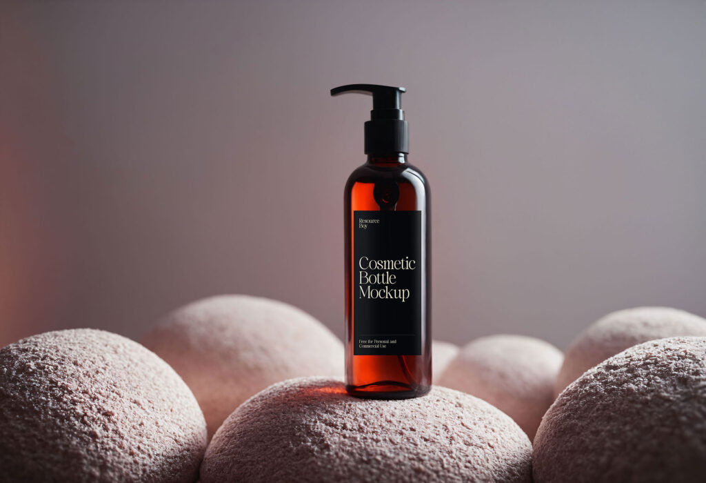 Plastic Cosmetic Pump Bottle Mockup