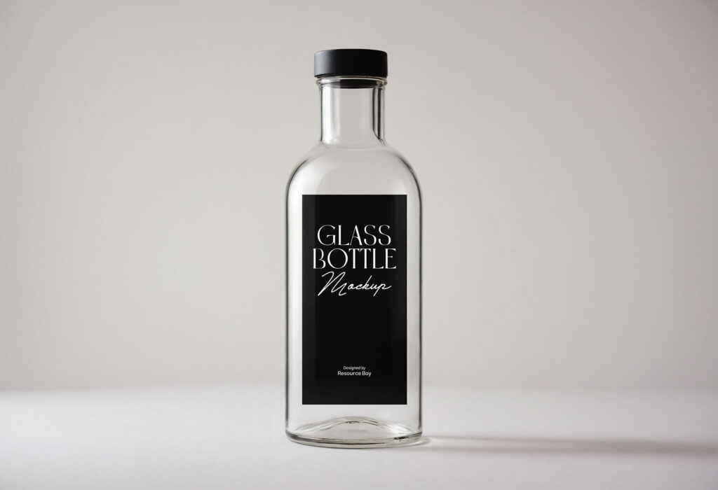 Sleek and Minimal Glass Bottle Mockup