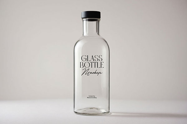 Sleek and Minimal Glass Bottle Mockup