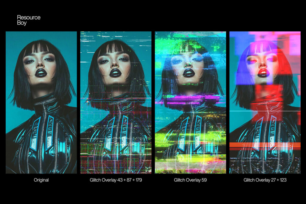 200 Glitch Overlays