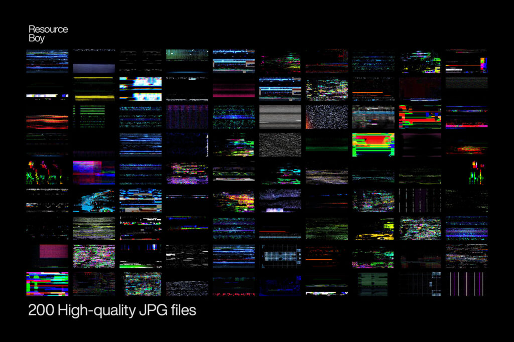 200 Glitch Overlays