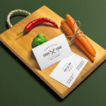 Restaurant and Bar Stationery Mockup on Dark Table