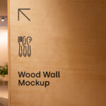 Restaurant and Bar Wooden Wall Mockup