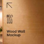 Restaurant and Bar Wooden Wall Mockup