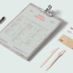 Restaurant Menu Pack with 2 Business Cards Mockup