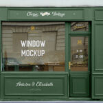 Retail Storefront Mockup in Facing Showcase