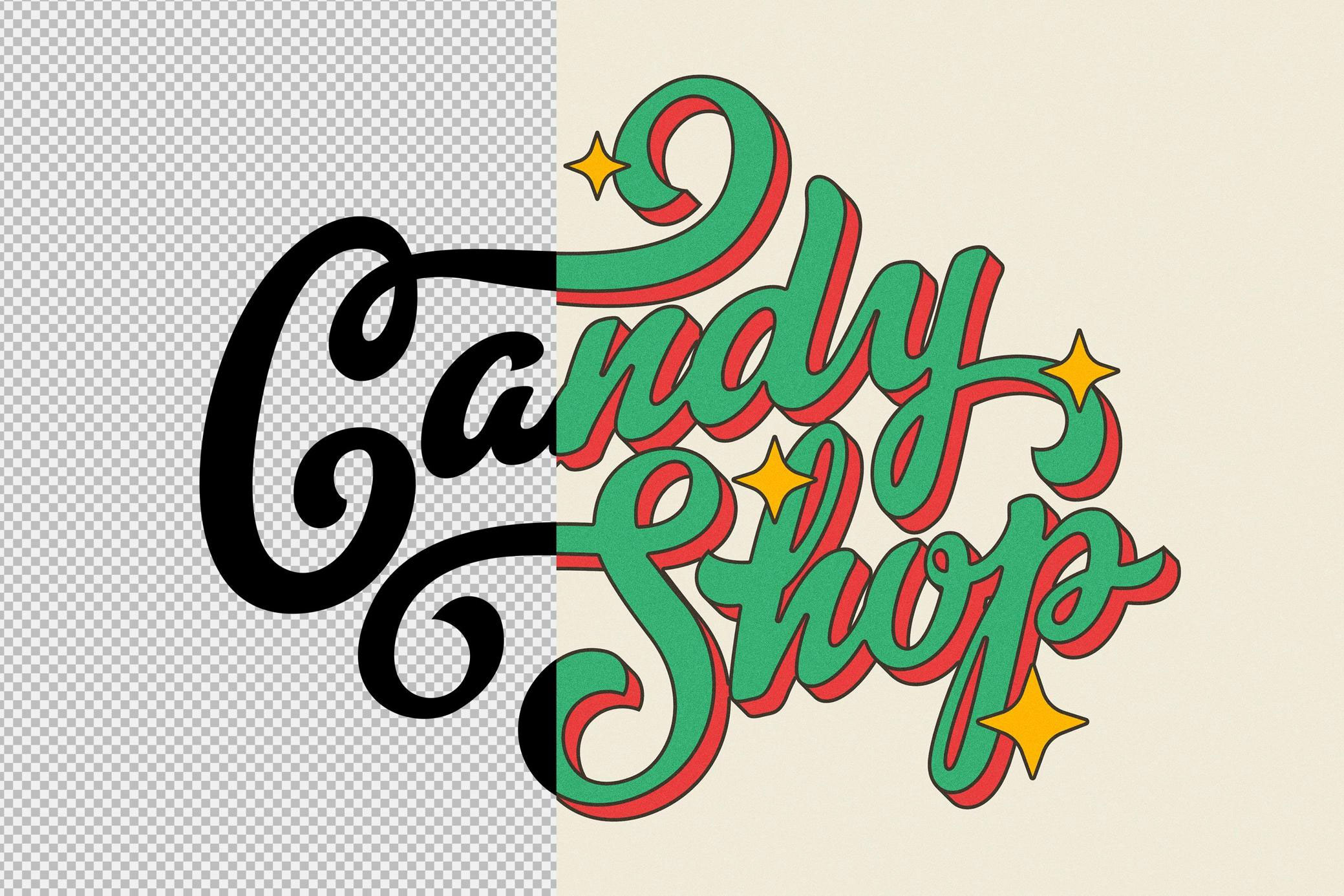 Free Retro 3D Volume Text Logo Effect PSD Template