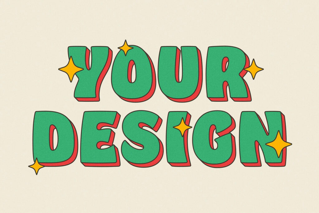 Retro 3D Volume Text Logo Effect