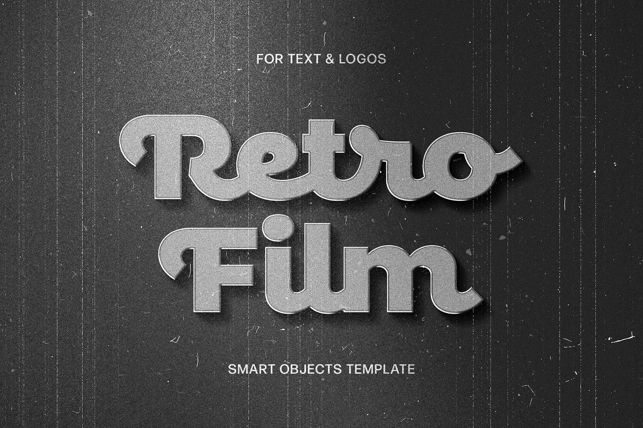 Retro Black and White Text and Logo Effect FREE PSD