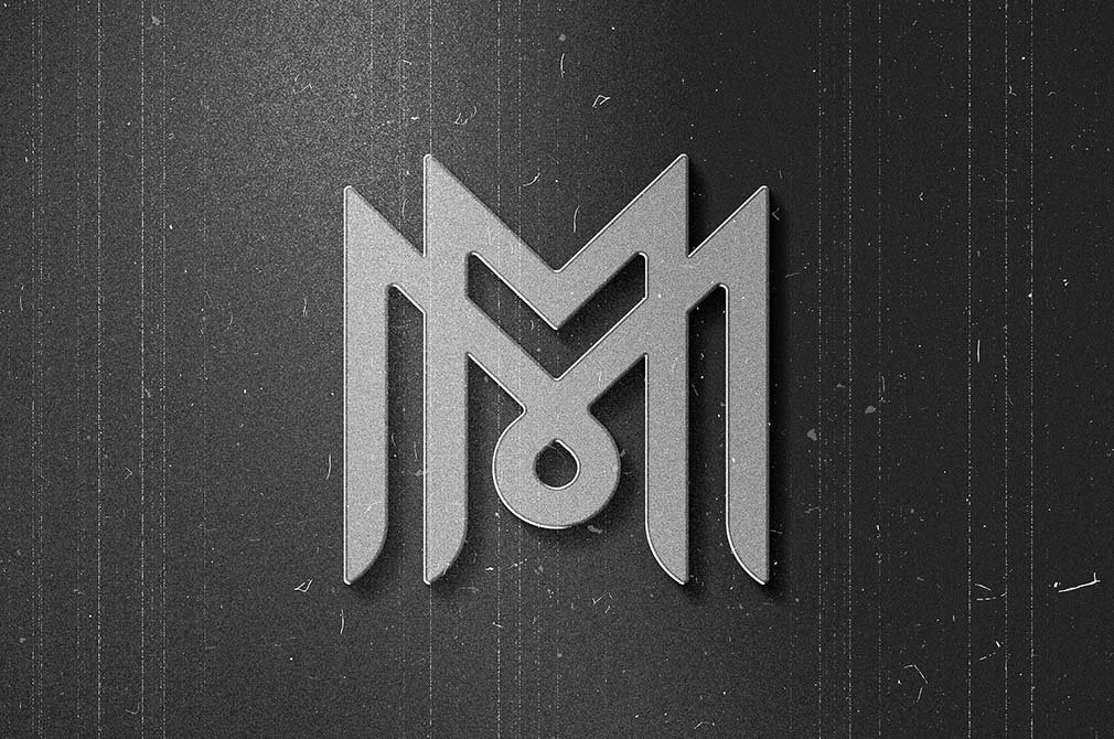 Retro Black and White Text and Logo Effect FREE PSD