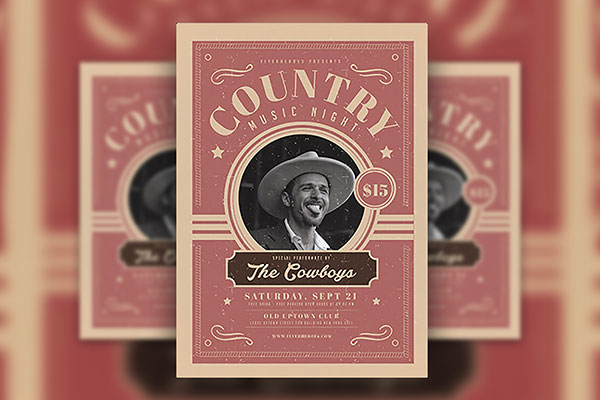 Retro Music Night Club Flyer Template flyer preview