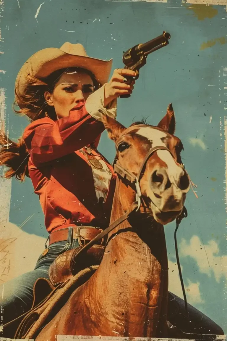 Retro Cowgirl Poster ai prompt preview