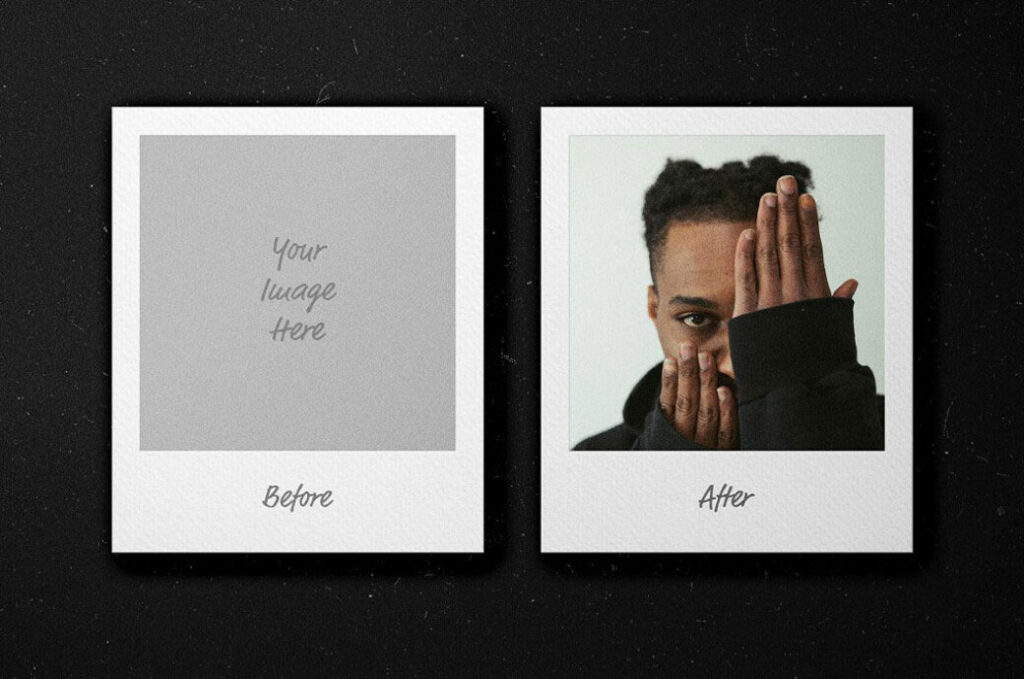 Retro Polaroid Frame Mockup