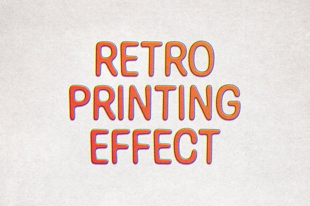 Retro Print Text and Logo Effect