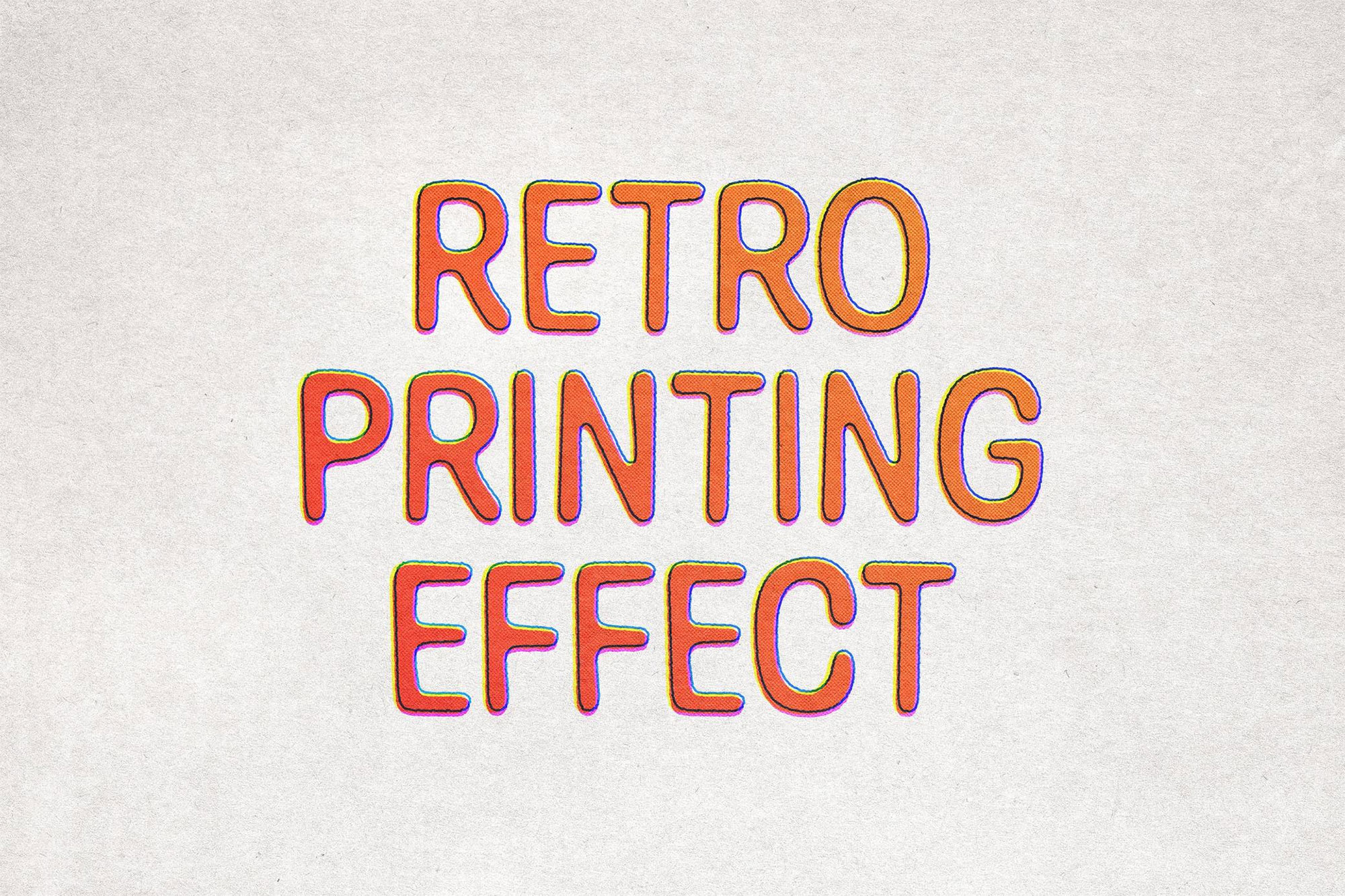 Free Retro Print Text and Logo Effect PSD Template