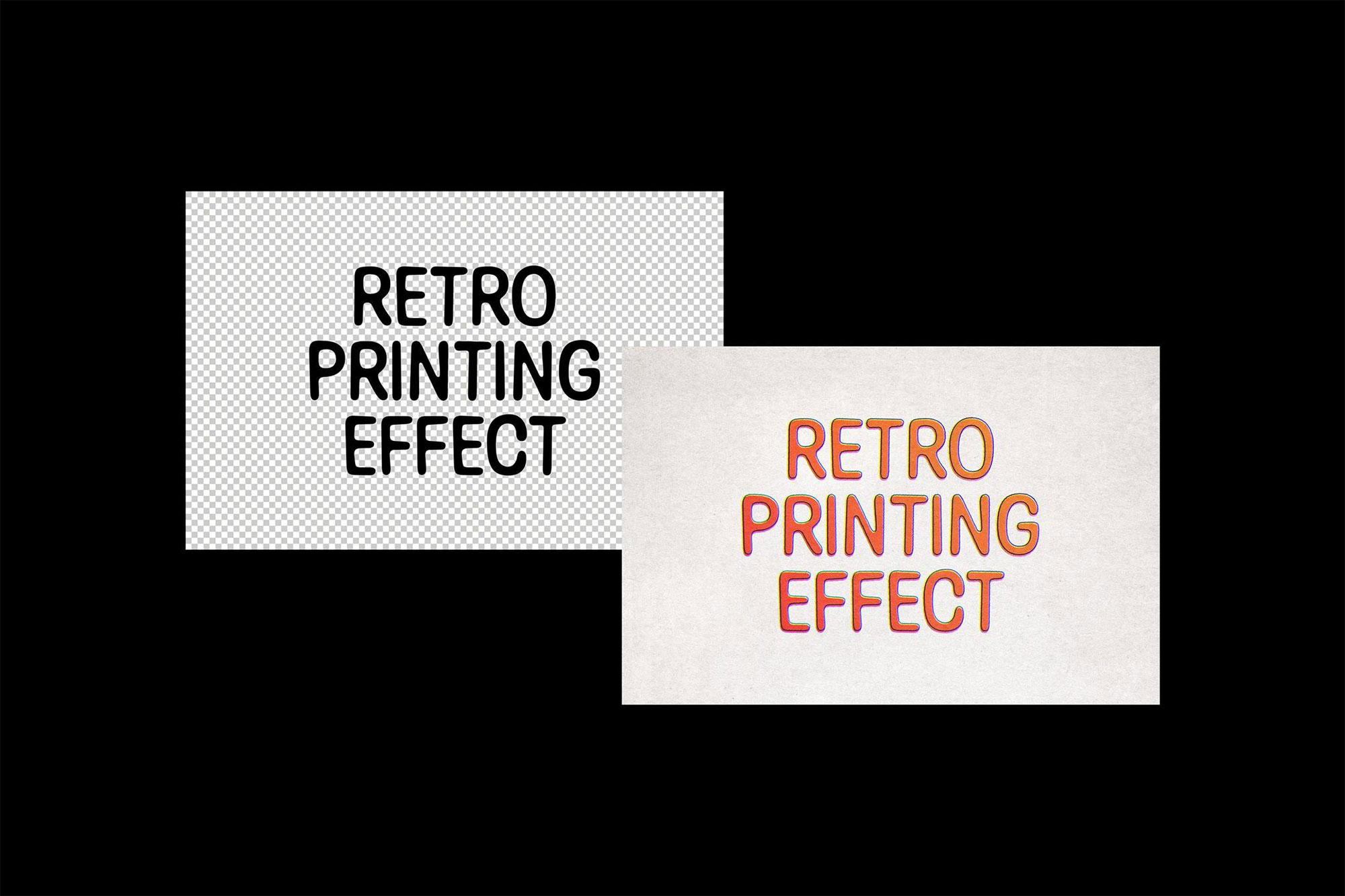 Free Retro Print Text and Logo Effect PSD Template