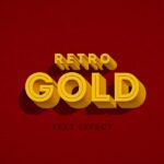 3D Gold Retro Text Effect