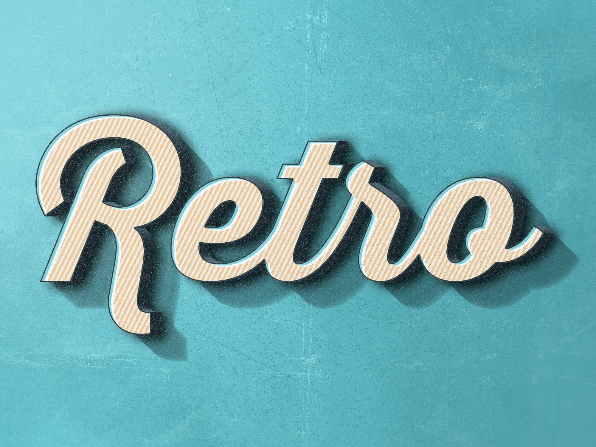 Retro Text Effect FREE PSD