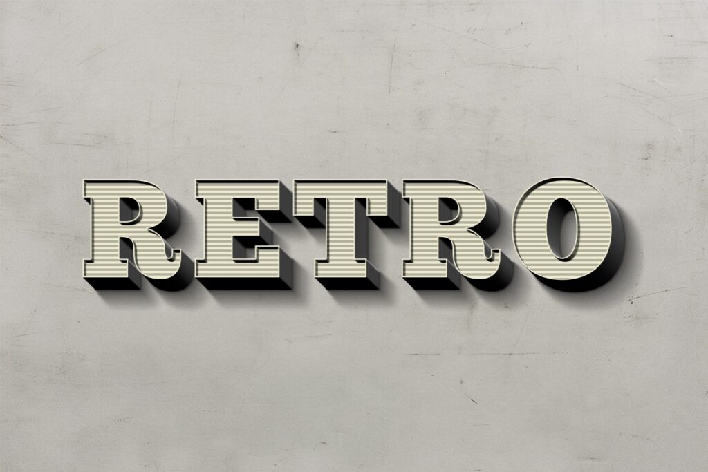 3D Bold Retro Text Effect