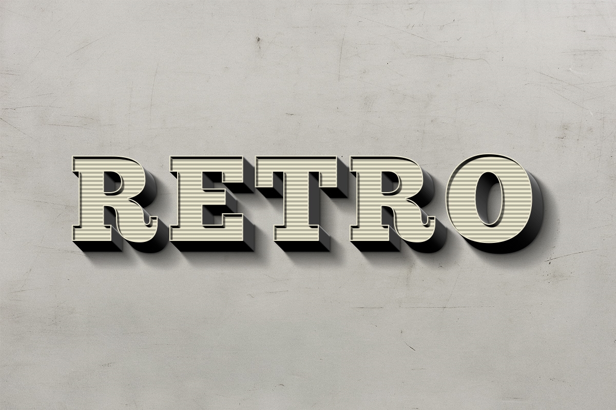 Retro Text Effect FREE PSD