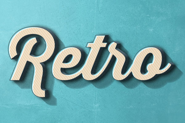 3D 70s Retro Text Effect