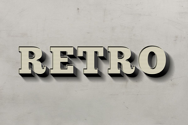 3D Bold Retro Text Effect