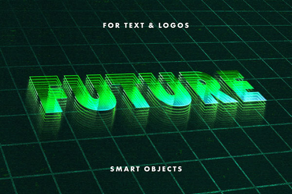 Retrowave Mesh Text Effect